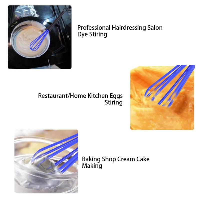 5PCS Plastic Salon Barber Hairdressing Hair Color Dye Cream Whisk Kitchen Balloon Mixer Tool