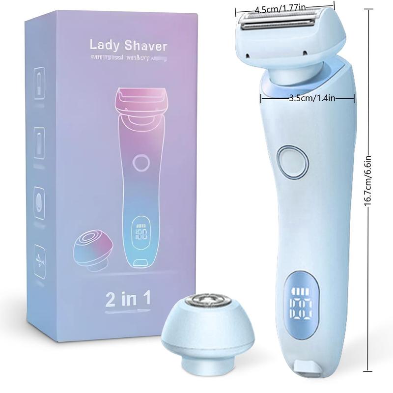 2 in 1 Electric Hair Removal Tool, 1 Set LCD Display Hair Removal Machine & Accessories for Leg, Armpits and Private Parts, Personal Care Appliances for Women, Christmas Gift