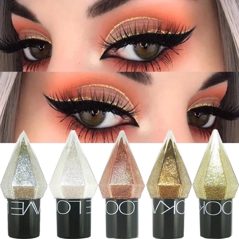 5PCS set Professional Shiny Eye Liners Cosmetics in Silver and Rose Gold for Women