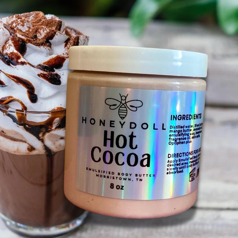 Hot Cocoa Emulsified Body Butter - Moisturizing - Skincare - Chocolate Scented - Body Care