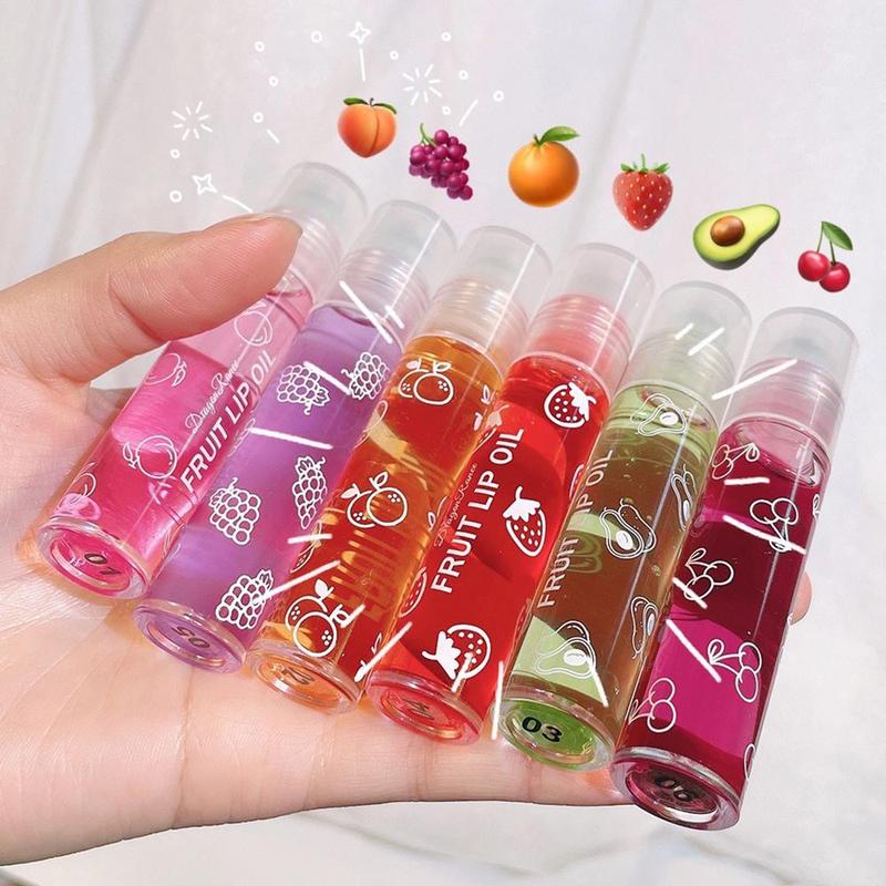 Fruit Lip Oil, 6 Counts set Moisturizing Lip Balm, Lip Oils Lip Gloss, Lip Mask Lip Tint, Hydrating Lip Care Product for Dating and Daily, Lip Care Beauty Products, Makeup Products, Christmas Gifts