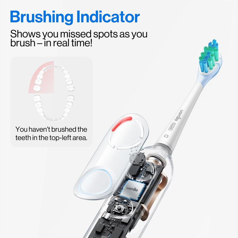 usmile P10 Pro Sonic Electric Toothbrush with USB-C Rechargeable and Pressure Control, Lasting 6 months on Single Charge