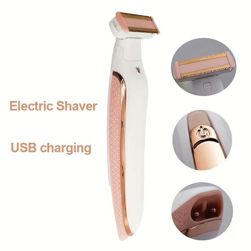 USB Charging Electric Shaver, 1 Set Wet & Dry Use Waterproof Shaving Machine, Ladies Hair Removal Instruments for Home & Travel, Christmas Gift