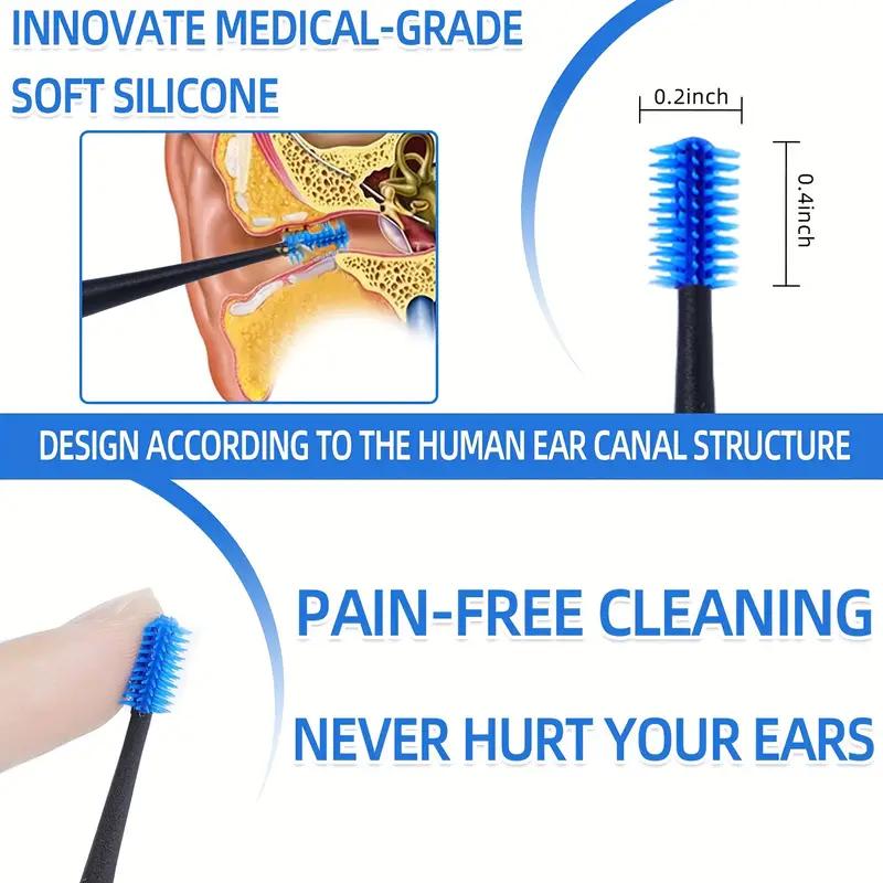 5-Piece Grip Ear Wax Remover Spiral Silicone Reusable Ear Cleaner Soft Ear Wax Removal Tool Ear Picker Flexible Double-Sided Head Ear Wax Removal Kit Adults Kids