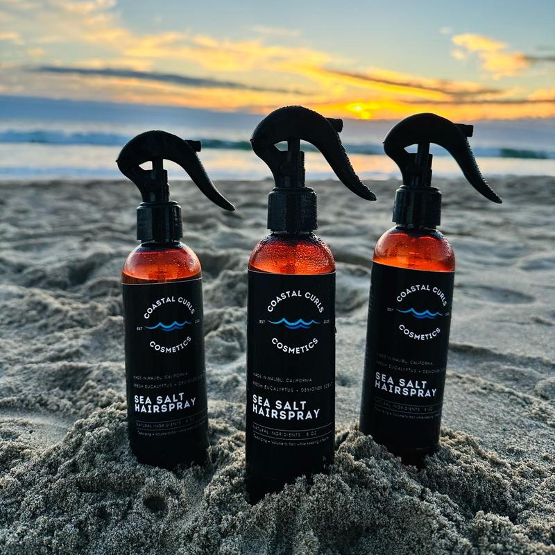 Coastal Curls Sea Salt Spray Haircare curling texturizing Cosmetic Organic Scented Rosemary Eucalyptus Argan Scent