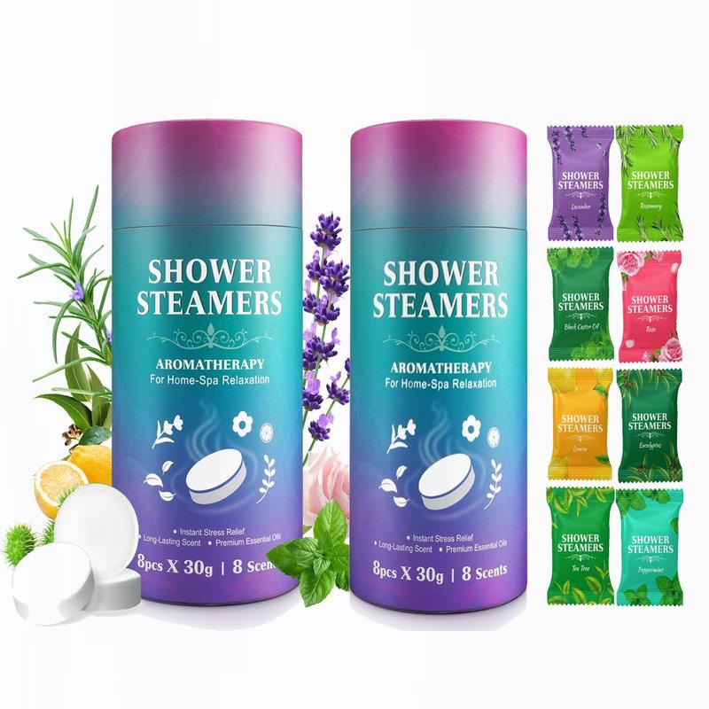 Long-lasting Scented Shower Steamers, 2 Boxes Nourishing Fragrance Essential Oil Effervescent Tablets, Body Care Products for Home Spa