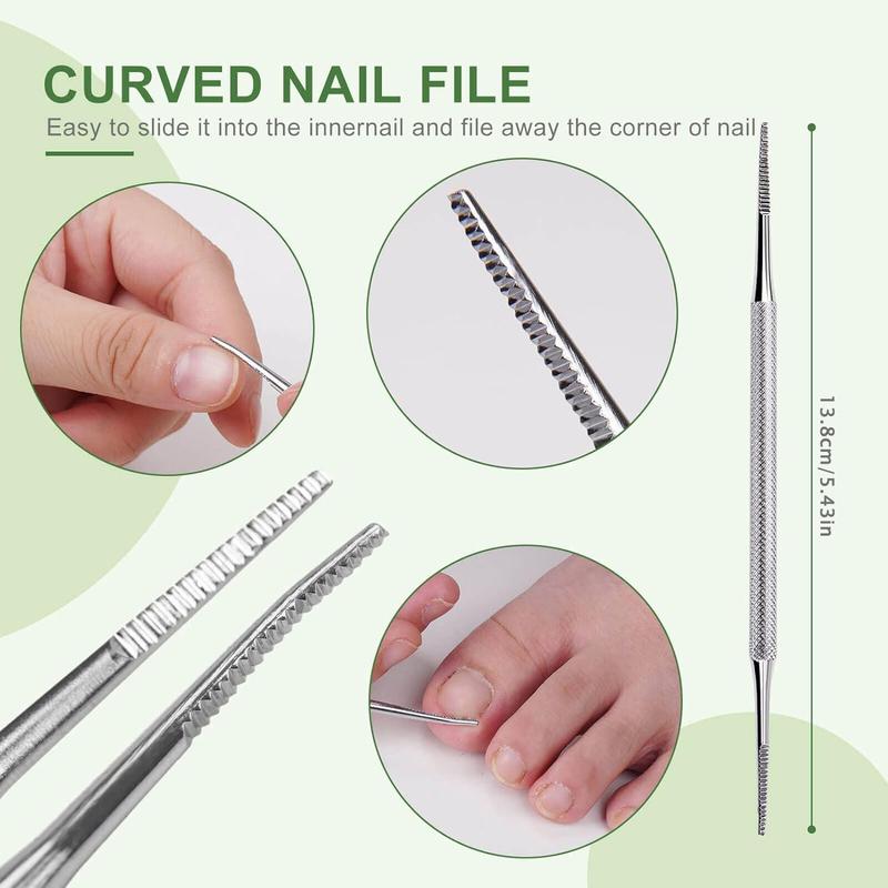 Professional Ingrown Toenail Tool, 5 Counts set Stainless Steel Toenail File and Lifters Tool Kit, Multi-use Under Nail Cleaner Tools Nail Care & Manicure Set for Daily Use