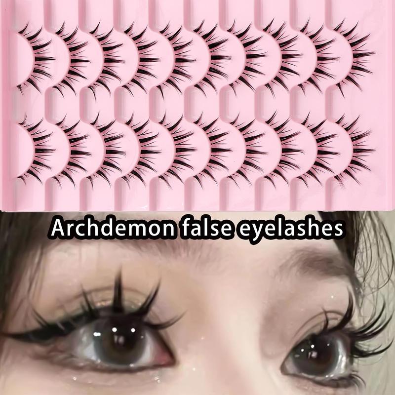 Anime Cosplay Style C Curl False Eyelashes, 10 Pairs Reusable Wispy Cluster Faux Lashes, Natural Curling Lashes for Women Eye Makeup