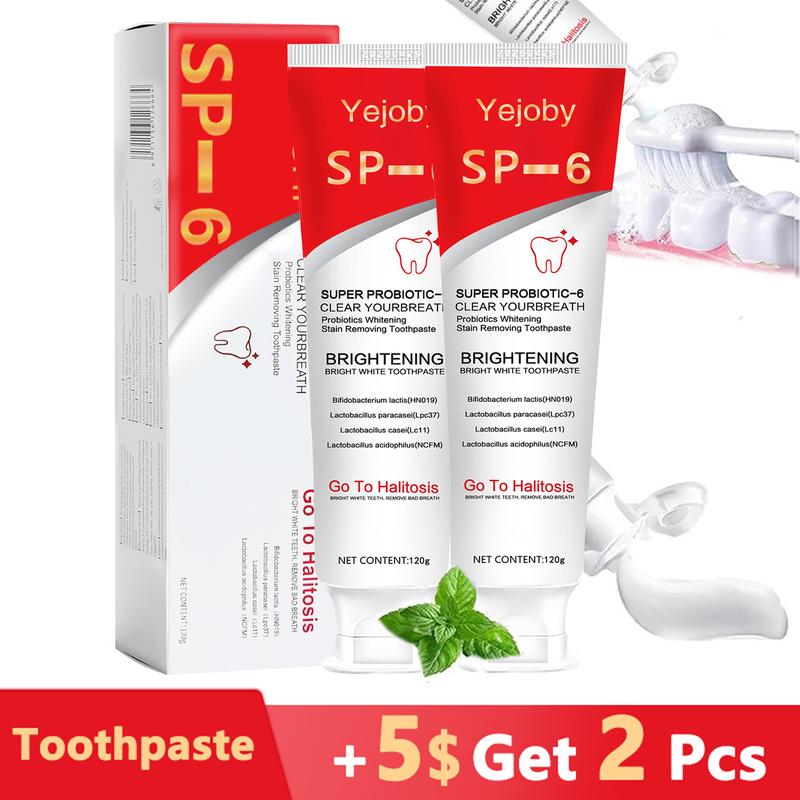 [+5$Get 2Pcs] Sp-6 Ultra Whitening Toothpaste,Probiotics Bright White Toothpaste,Sp 6 Toothpaste,Ultra Whitening Toothpaste Sp-6,Sp-6 Probiotics Whitening Toothpaste,Fresh Breath