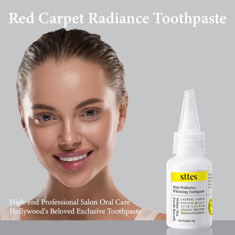 Sttes Red Carpet Brightening Toothpaste: Probiotic toothpaste, fresh breath, confident smile! 3 bottles box