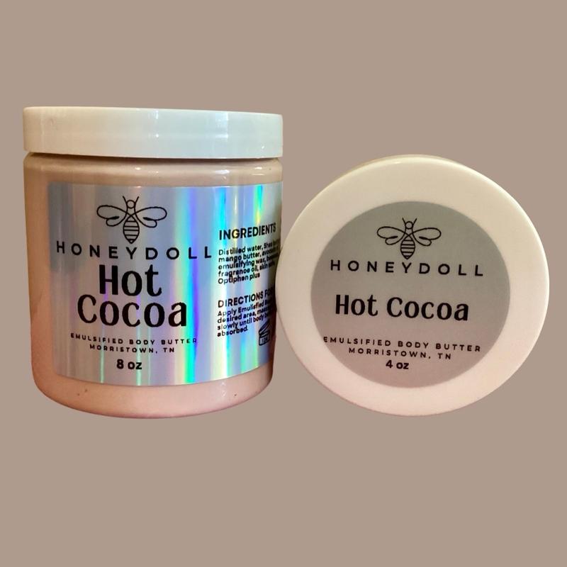 Hot Cocoa Emulsified Body Butter - Moisturizing - Skincare - Chocolate Scented - Body Care