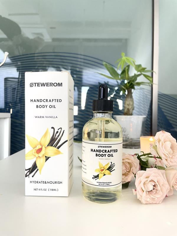 STEWEROM Handcrafted Warm Vanilla Body Oil for Silky Smooth Skin - 118ml