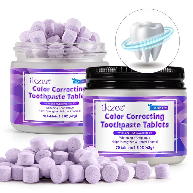 Color Correcting Toothpaste Tablets, 1 Box Long Lasting Fresh Breath Toothpaste Tablets, Portable Travel Toothpaste for Daily Oral Care