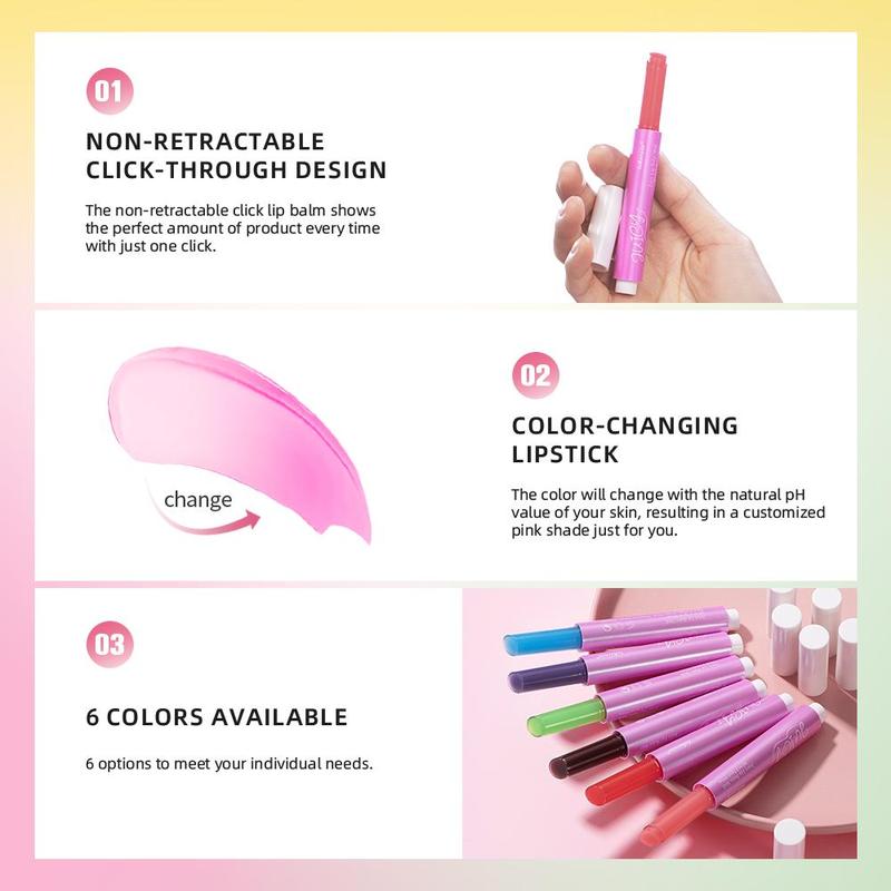 Moisturizing Color Changing Lip Balm, Long-lasting Hydrating Lip Plumping Gloss, Juicy Lip Moisturizer for All Occasions Lip Makeup, Girls and Women Makeup Accessories