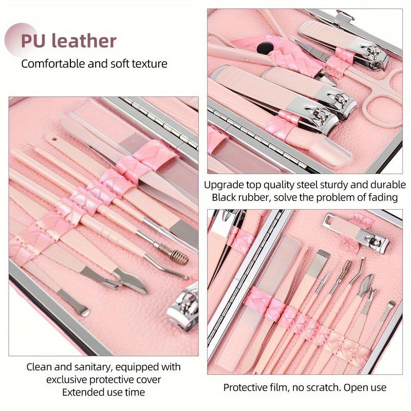 Manicure Set With Storage Case, 1 Set Portable Multi-functional Nail Clipper Kit Pedicure Care Tool, Nail Kit For Women & Men, Christmas Gift