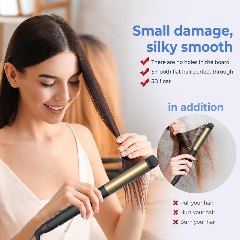 Hulmay 2 in 1 Hair Straightener,Durable Titaniuml Flat Iron Hair Straightener,Hair Straightening Ionic Fast Heating , Comfort 2 in 1 Straightening