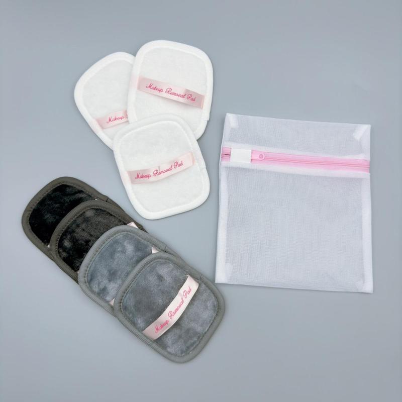 Reusable Makeup Remover Pad with Mesh Bag, 7 10pcs Soft Facial Cleansing Tool, Facial Skin Care Tool for Women & Girls