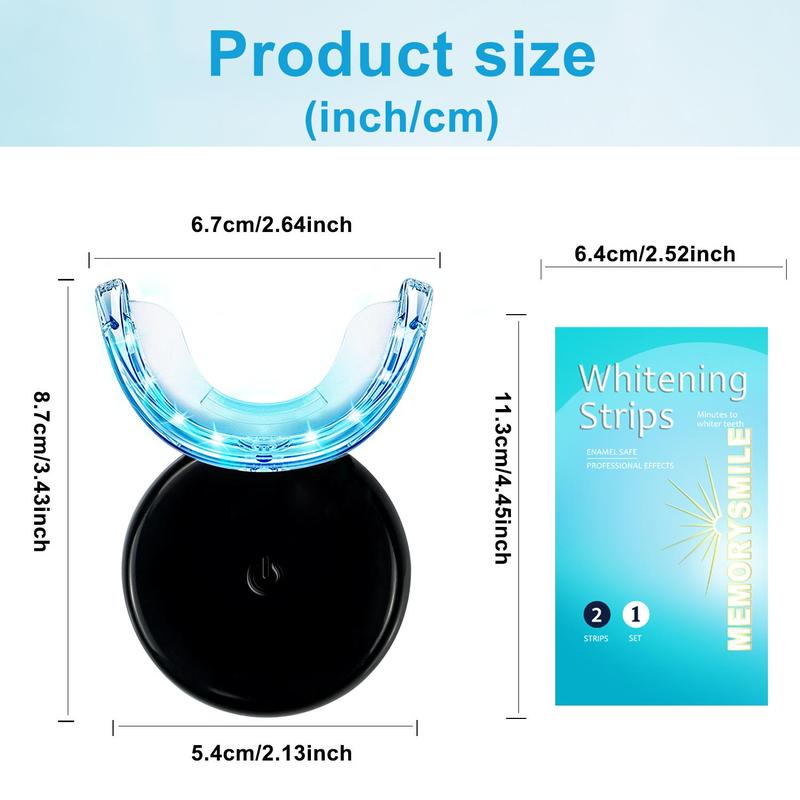 Wireless Teeth Makeup Whitener Kit, Including 1 Count Teeth Whitener Light & 14pcs Teeth Whitener Strips, Teeth Whitener Kit Home Dental Care Kit, Brightening Oral Care Set, Gift For Christmas & Fall, Winter Gift, Christmas Gift