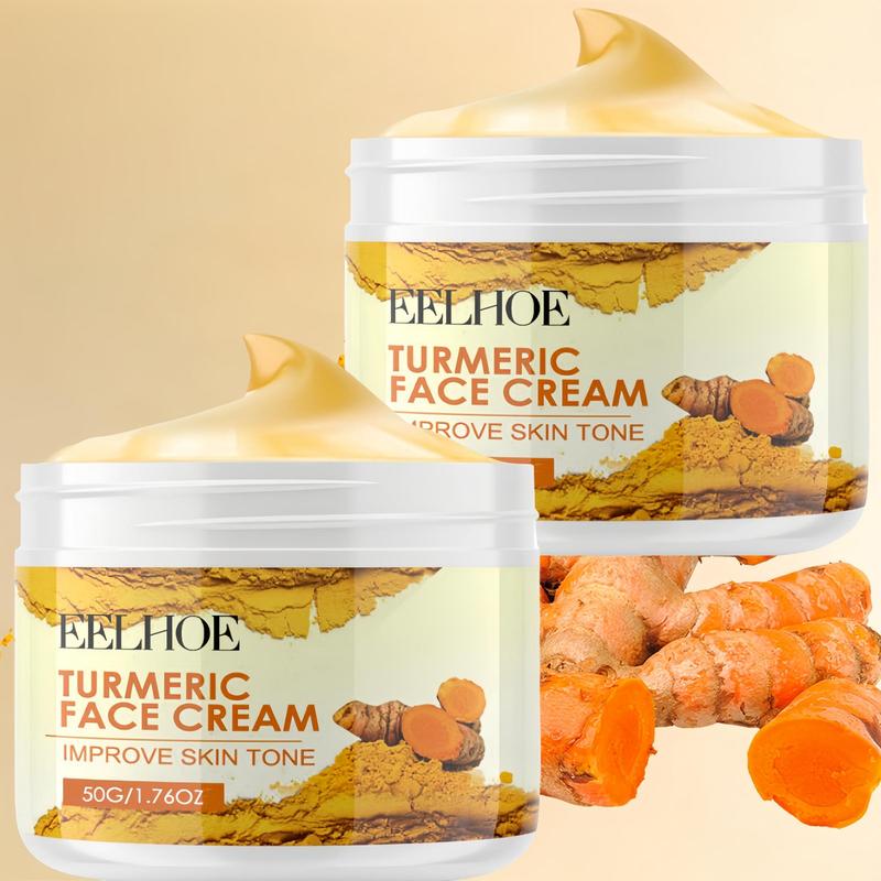 Turmeric Face Cream, 2Counts Set Deeply Moisturizing & Nourishing Face Cream for Women & Men All Skin Types, Christmas Gift