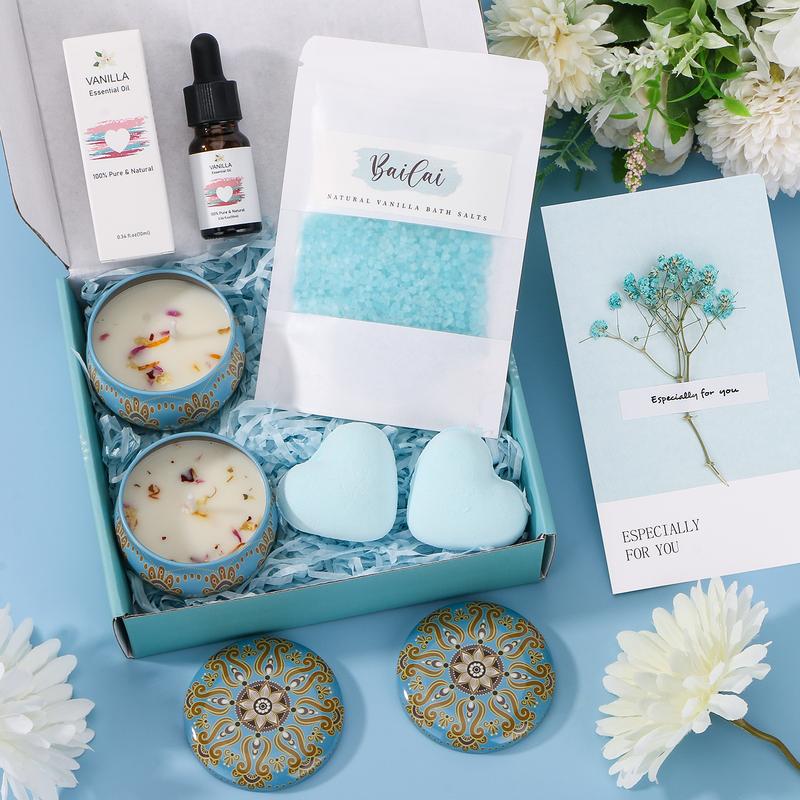 7PCS Bath Relaxing Self Care Spa Kit,Gift Basket for Girl Mother Women,Thanksgiving Gift for Mom,Christmas Gift,Bathtub Relaxation Body Care Comfort