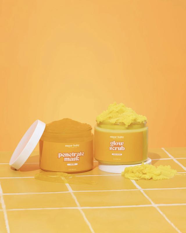 New- SugarBabySkin - Glowing Kitty Kit - Turmeric Mask & Scrub Duo