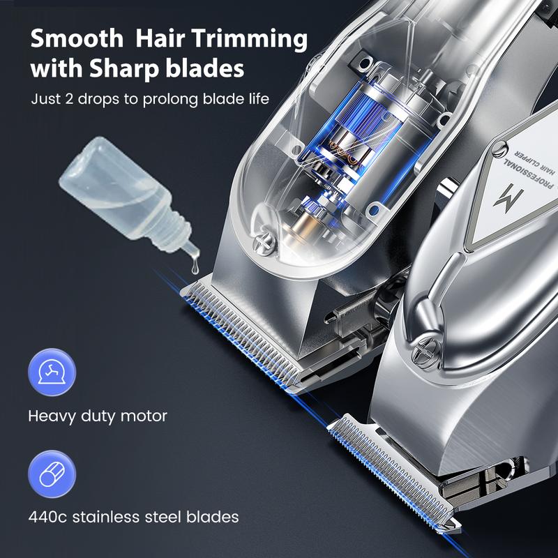 GLAKER Hair Clipper & Trimmer Kit - Cordless, LED Display, Long Battery Life, Adjustable Steel Blades, Spectacular Comfort - K11