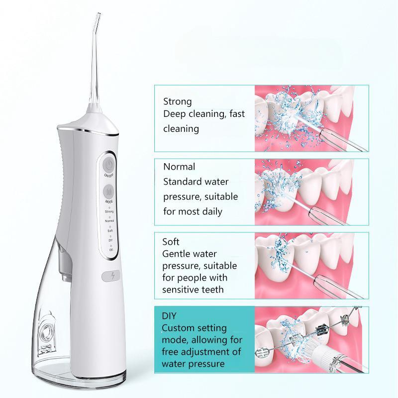 Cordless Oral Irrigator, 1 Box Rechargeable Portable Water Flosser & Accessories, Waterproof IPX7 Water Flosser for Teeth, Gums, Braces Care