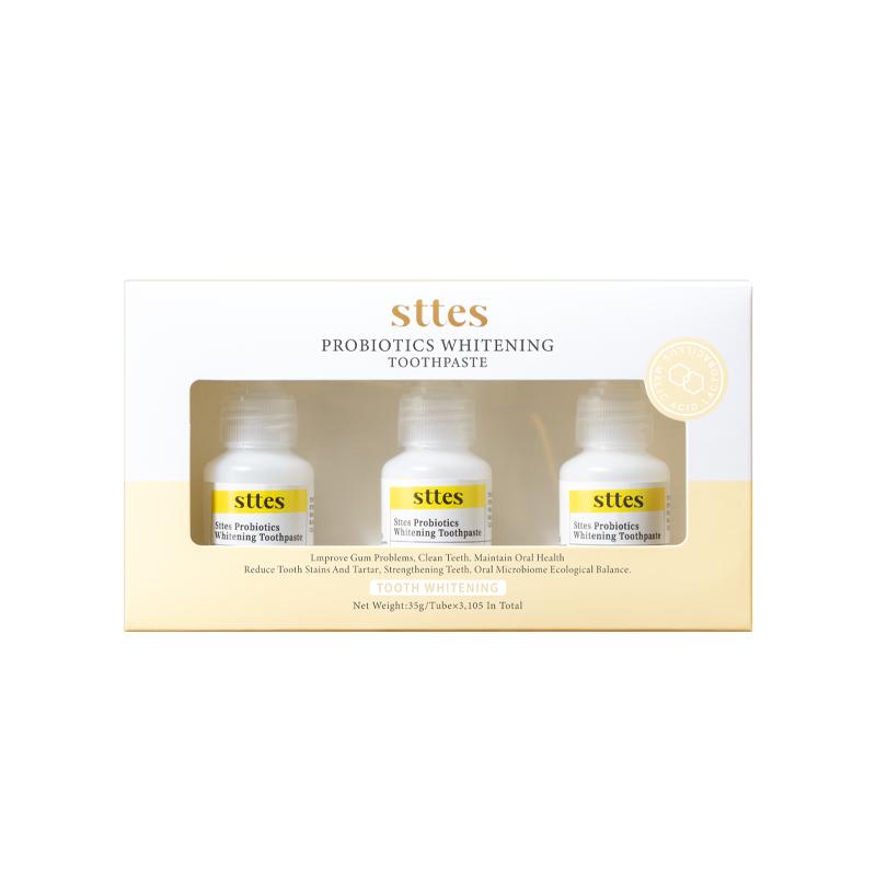 Sttes Red Carpet Brightening Toothpaste: Probiotic toothpaste, fresh breath, confident smile! 3 bottles box