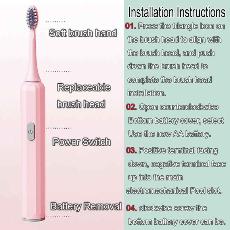 Sonic Electric Toothbrush, Portable Electric Toothbrush with Brush Head, Soft Bristles Toothbrush for Daily Oral Care, Christmas, Christmas Gift