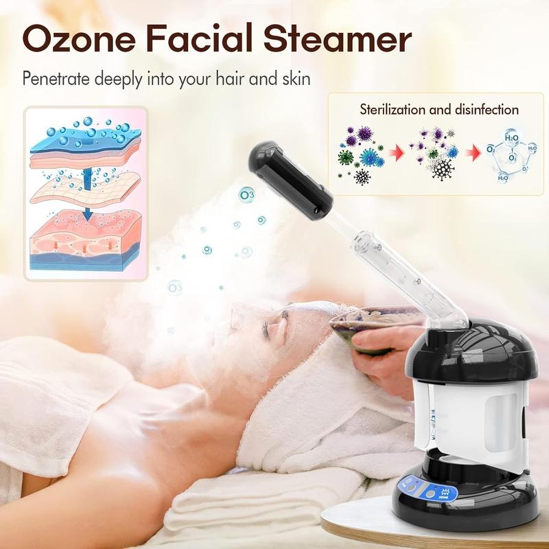 Hair Steamer- 2 in 1 Facial and Hair Steamer for Natural Hair with Ozone, Face Steamer Hair Humidifier Moisturising Hydration System Sprayer, Design for Personal Care Use at Home or Salon