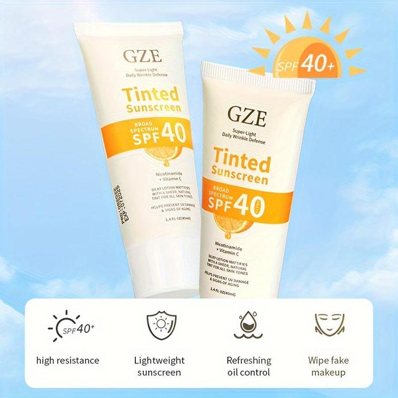 Vitamin C Tinted Sunscreen with SPF 40, Hydrating Mineral Sunscreen with Zinc Oxide & Titanium Dioxide, Healthy Glow Sun Care Product