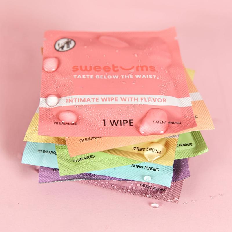 Sweetums Cherry Flavored Wipes Feminine Wipes Flavored Beauty Feminine Hygiene Personal Care Cherry Scent Cherry Flavor pH balanced gynecologist tested dermatologist tested