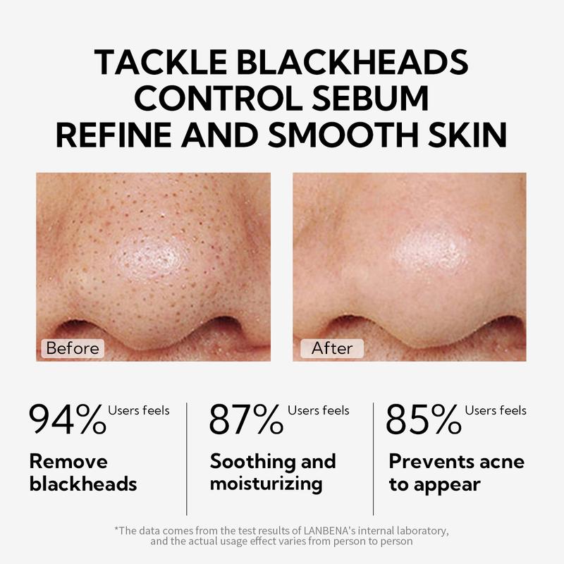 LANBENA Blackhead Nasal Mask 30g + Pore Shrinking Essence 30ml with 60 pcs of paper, Nose Plants Pore Strips Deep Cleansing