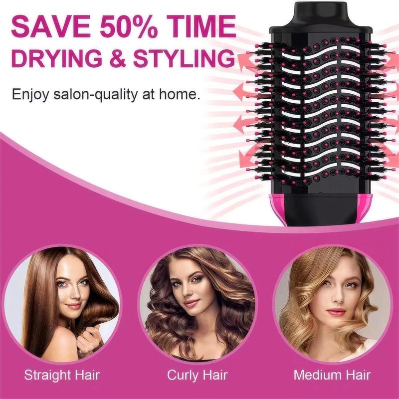 4 in 1 Hair Dryer Straightener, Multi-use Hair Dryer Brush with Aluminum Tube Comb Head, Lightweight Design Hot Air Comb for Home & Salon Use