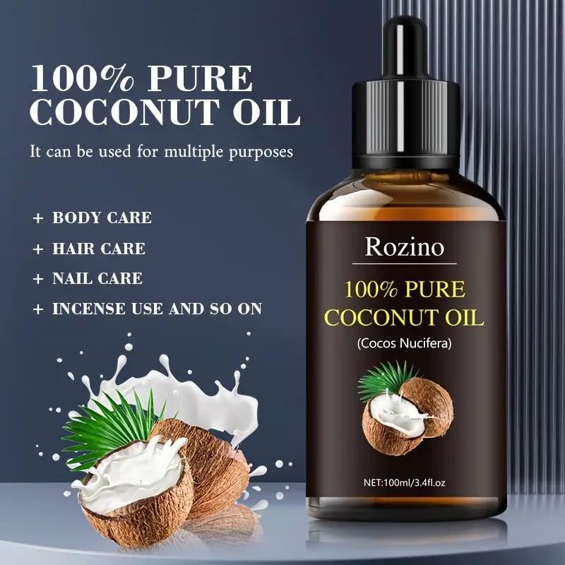 Natural Coconut Essential Oil, 1 Count Natural Herbal Essential Oil for Hair Care, Massage, Shower, Skin Care, Face, Nail, Body Care, Gift for Women and Men