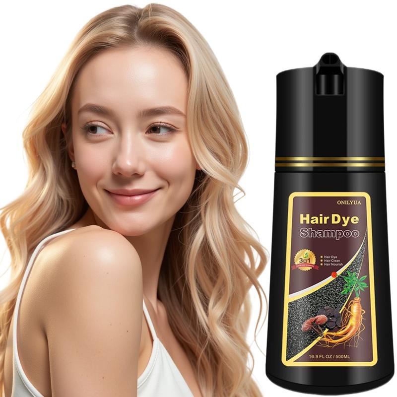 Herbal Light Brown Hair Dye, Color Shampoo - Dyeing, Conditioning, Softening, Semi-Permanent Hair Dye, for Women and Men, 17.60 Fl Oz hair dye shampoo