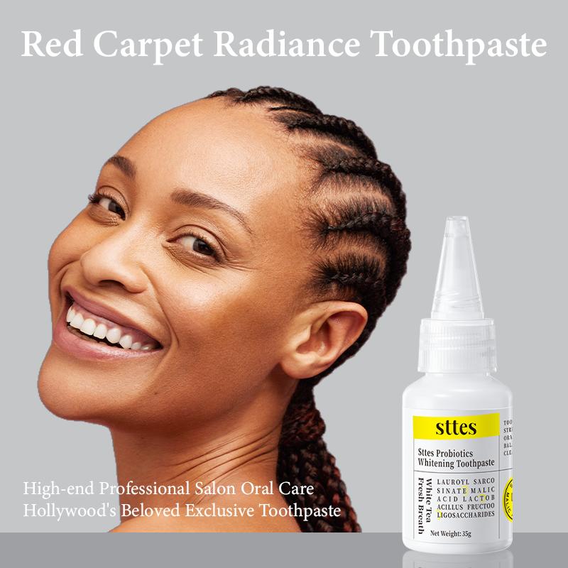 Sttes Red Carpet Brightening Toothpaste: Probiotic toothpaste, fresh breath, confident smile! 3 bottles box