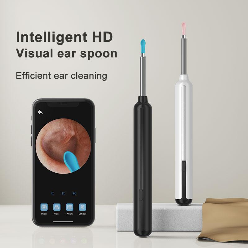 Christmas Gift Ear Wax Removal Camera, Ear Cleaner 1296P HD Camera, Ear Cleaning Kit with 8pcs Ear Set, Wireless WiFi Otoscope with 6 Lights, Rechargeable Earwax Removal Tool Kit for Adult Presents