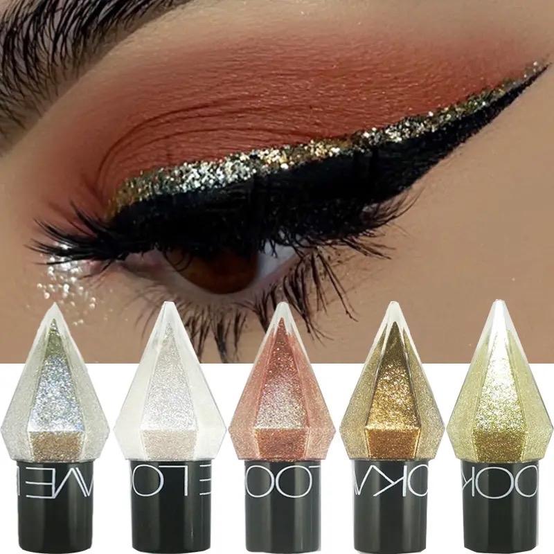 5PCS set Professional Shiny Eye Liners Cosmetics in Silver and Rose Gold for Women