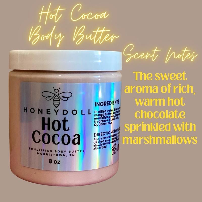 Hot Cocoa Emulsified Body Butter - Moisturizing - Skincare - Chocolate Scented - Body Care