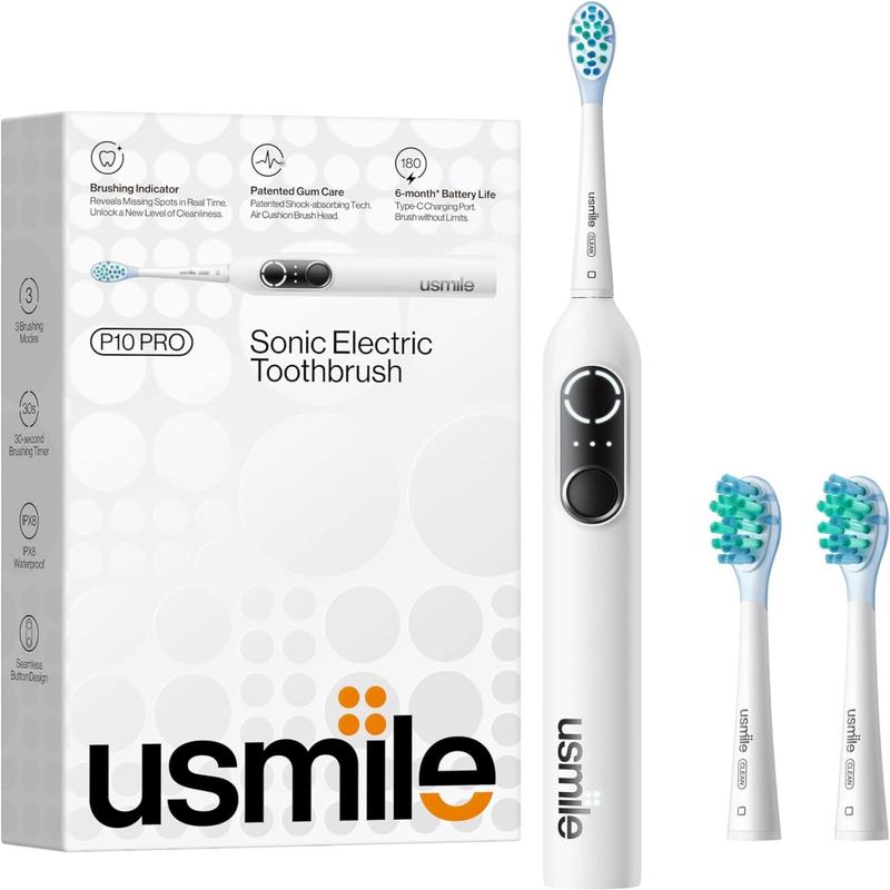 usmile P10 Pro Sonic Electric Toothbrush with USB-C Rechargeable and Pressure Control, Lasting 6 months on Single Charge