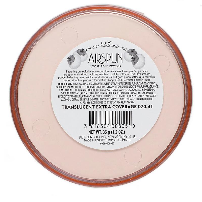 Airspun Loose Face Powder, Translucent Extra Coverage 070-41, 1.2 oz (35 g)