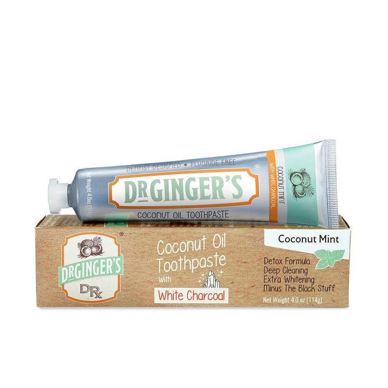 Dr Ginger's Coconut Oil Pulling Toothpaste with White Charcoal - Travel