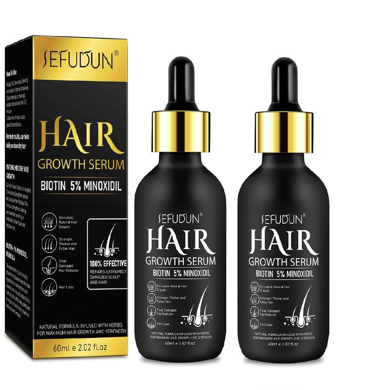 Sefudun 5% Minoxidil Hair Serum Oil 60ml, Strengthens Hair & Fuller Hair, Suitable for Thanksgiving Christmas Gift