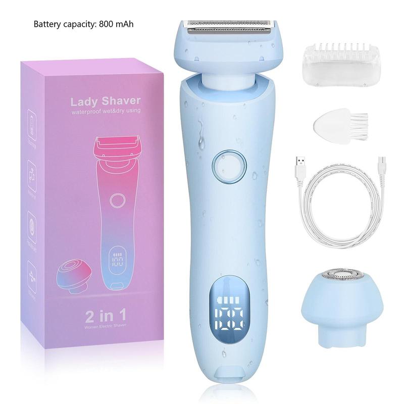 2 in 1 Electric Hair Removal Tool, 1 Set LCD Display Hair Removal Machine & Accessories for Leg, Armpits and Private Parts, Personal Care Appliances for Women, Christmas Gift