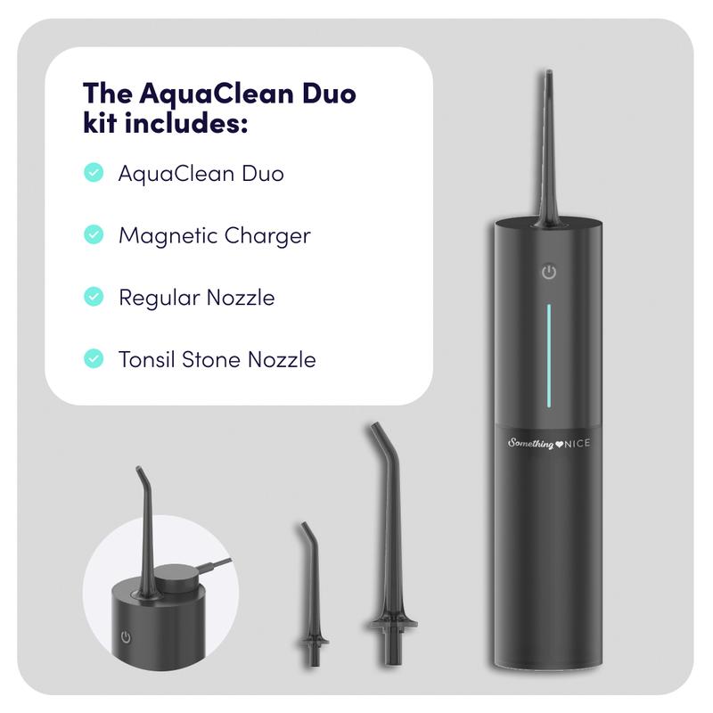 AquaClean Duo Water Flosser with Dual Motor Mode, Wireless Charging, Travel Mode designed by Dr. Winters aka @thebentist