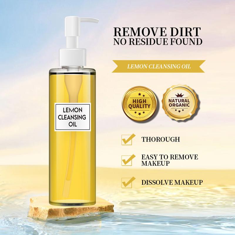 LEMON  Deep Cleansing Oil, Facial Cleansing Oil, Makeup Remover, Cleanses without Clogging Pores, Residue-Free, Fragrance and Colorant Free, All Skin Types Cleanser Vitamins Cosmetic remover balm