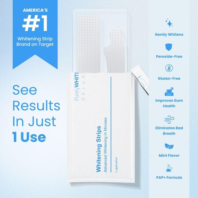 PurelyWHITE | Teeth Whitening Strips | Peroxide-Free | Instant Whitening For Sensitive Teeth