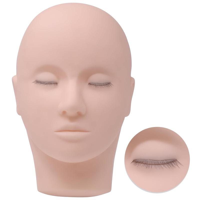 Eyelash Extension Mannequin Head, Soft-touch Lash Extension Training Mannequin Head, Professional Makeup Tool for Women