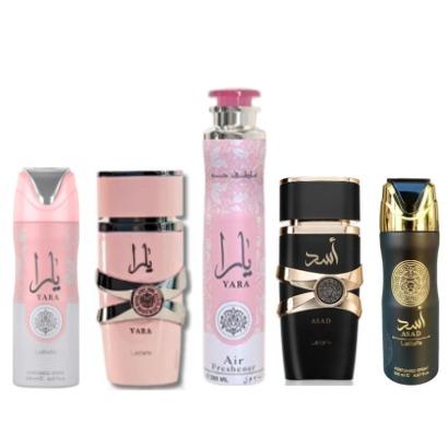 YARA + ASAD + YARA AIR FRESHENER + YARA BODY SPRAY + ASAD BODY SPRAY (5PC GIFT SET) BY LATTAFA Body Care Comfort